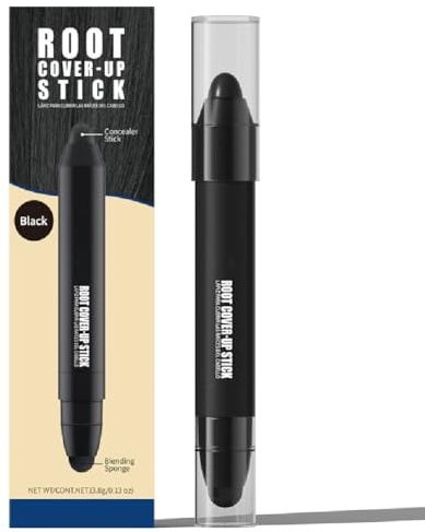 Disposable Hair Dye Stick - Instant White Hair Coverage Hair Color Pen Stick Black Root Touch Up Quick Cover Grey Hair Root Concealer for Unisex Men Women, Windproof & Sweatproof (Black)