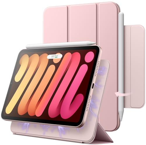 JETech Magnetische Hülle für iPad mini A17 Pro/6. Gen, Rosa