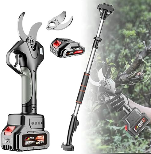 QUTBAG Cesoie elettriche da potatura Cordless, cesoie da Giardino da 45 mm con 2 batterie e 1 Caricatore, Forbici Professionali per Rami per frutteto e siepi B