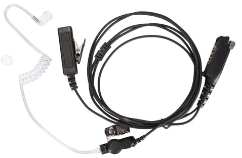 Walkie Talkie Hörsnäcka, 2-vägs Radio Hörsnäcka med 2 Flip Krage Clips, Akustiskt Rör Headset Bärbara Genomskinliga Akustiska Rör Hörlurar för Sepura STP8000 STP9000