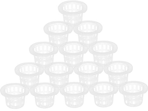 OFFSCH 50 x Pflanzkorb, Hydrokultur, Aquaponik, Schlitzbecher, Netzbecher, dekorative Pflanzen, transparente Pflanztöpfe, Pflanzgefäß, Kindergarten, Wachstumsbedarf, Pipeline, Sämlingstopf, Kunststoff