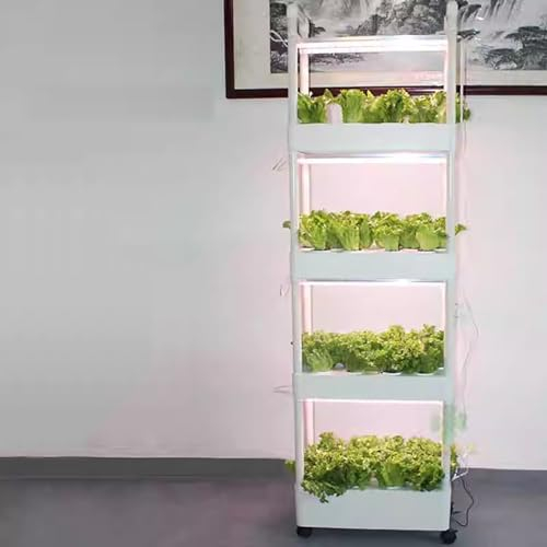 MTSYXYM Coltivazione idroponica Kit,Serra idroponica da casa,Kit per Coltivazione idroponica in PVC,per Erbe, Frutta e Verdura con Pompa idratante, Adattatore, vasi a Rete. (Size : Four Layer)