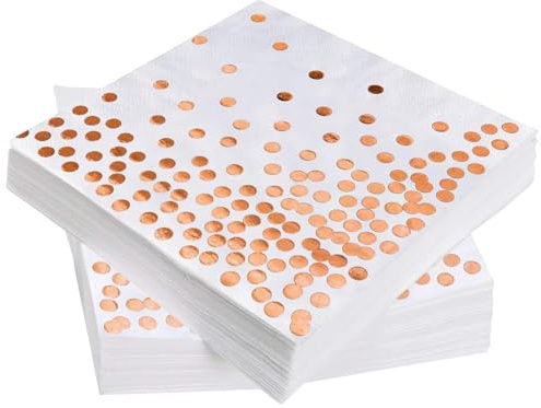 Duoleimi 50 Stück Silvester Servietten Gold, Happy New Year & Geburtstag Papierservietten 3-lagig, Tischdeko Party Fasching Aililong