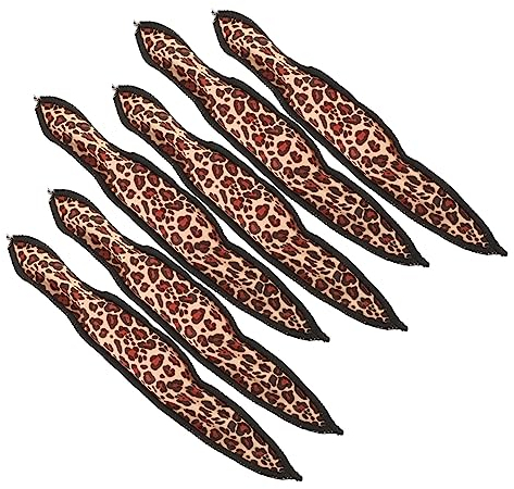 DOITOOL 6pcs Leopard Print Curls Hair Sponge Roller Styling Tools for Women Diy Wavy Curls Creative Sleep Hair Curlers