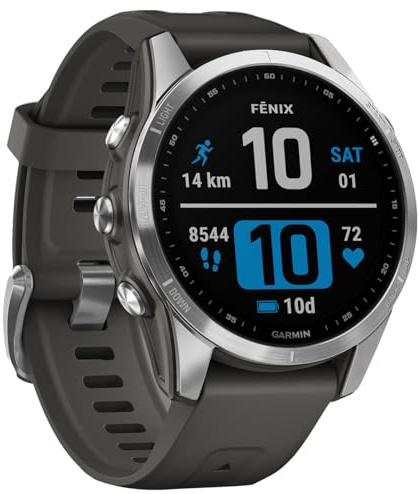 Garmin [Renewed fēnix 7S GPS 42mm Smaller Smartwatch, Multisport, Advanced Health & Training Features, Touchscreen & Buttons, up to 11 days battery life, Graphite (Renewed)