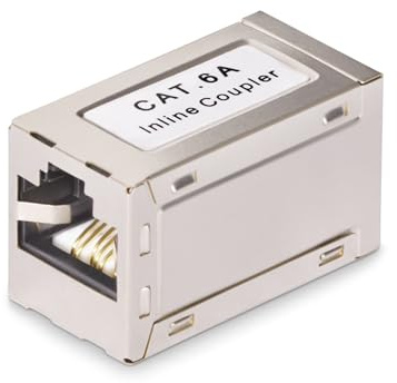 StarTech.com Shielded RJ45 koppling, Inline Cat6a-kopplare, F/F T568B kontakt, skärmad Ethernet-kabelförlängning