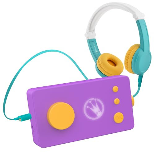 Lunii - Pack de Voyage Ma Fabrique à Histoires Violette et Son Casque - Boîte à Histoires avec Casque Audio Enfant - Livre Audio de 24 Histoires interactives Inclus à télécharger