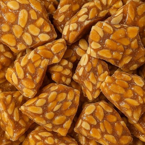 GROVITS Peanut Brittle 500 Gram Bulk Bag Retro Pick & Mix Sweets Perfect for Gifting, Sharing, Parties and Christmas - 500g pouch