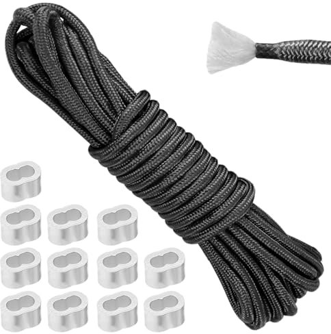 Gummiseil, 12 Meter Expanderseil 8mm, Gummikordel für Anhänger inkl. 12 Würgeklemmen, Gummikordel, Spannseil, Spanngummiseil für Anhängerplane Camping Segeln Planenspanner Planenseil