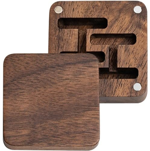 Dinntty Caja para Gemelos Caja para Gemelos De Madera Caja para Gemelos Magnética Organizadores De Joyas Accesorios Joyero De Viaje para Hombres Y Niños