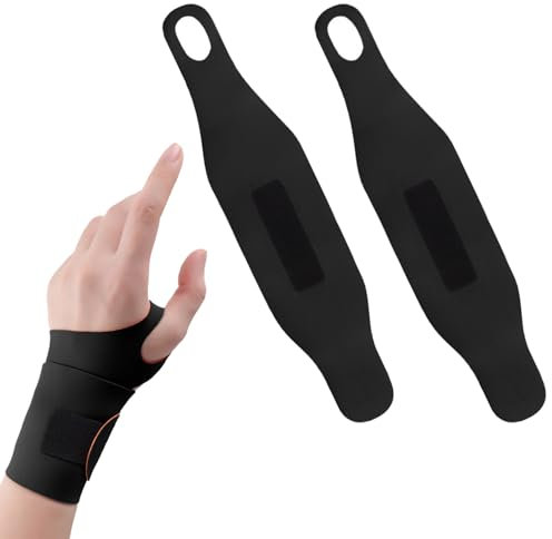 NICEIN 1 Paio Tutore Polso Ultra-Sottile Regolabile, Tutore Pollice Destro Sinistro per Uomo E Donna, Traspirante Polsino Tennis Palestra, Fascia Elastic Tutore Polso per Sport Lavoro Dormire (nero)