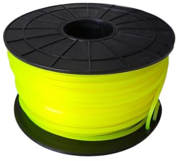 FAST WORLD SHOPPING Bobina de 100 m de hilo cuadrado para cabezal de desbrozadora y cortacésped, de nailon de alta densidad, grosor de 3 mm de diámetro, uso intensivo y mantenimiento del verde