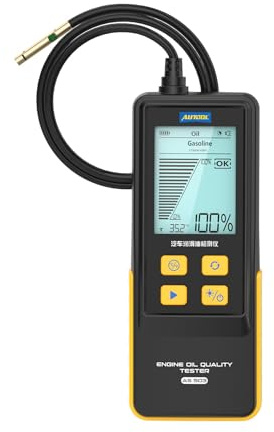 AUTOOL Engine Oil Tester Gasoline & Diesel Engine Oil Quality Tester Kit, Quick Testing Transmittance and Temperature, with 31.5 inch Flexible Probe, 2.8-inch Backlit Display