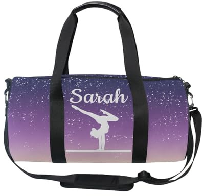 Sac de gymnastique personnalisé pour filles - Sac de gym pour enfants - Sac de danse - Turquoise violet - Sac de rangement d'équipement de gymnastique - Cadeau de gymnastique personnalisé, Couleur 7