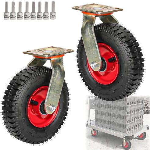 Ruedas industriales de Goma para Trabajo Pesado, Ruedas giratorias sin Ruido, Estilo de vacío, Altamente elásticas, con cojinetes de Bolas, para carros, Muebles, carritos