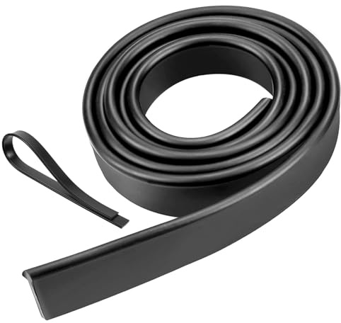 1 Stück 105cm Gummilippe Abzieher, Gummilippe Fensterabzieher, Silikon Weich Fensterwischer, Wischergummi Zuschneidbar, füf GlasfläChen, Duschabzieher, Fensterwischer(Schwarz)