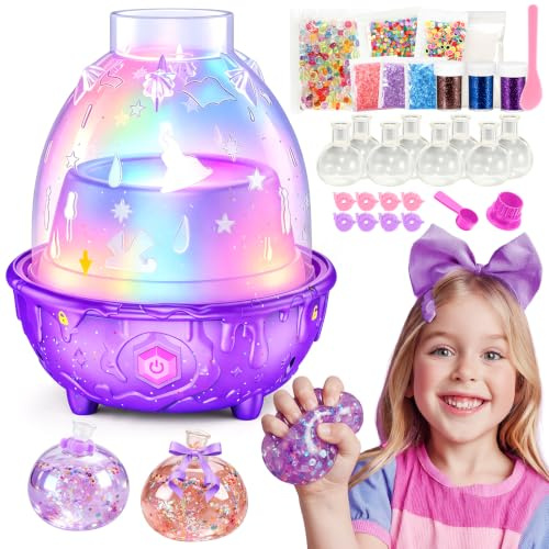 Naxudcoo Squishy Selber Machen Set für Kinder - Squishy Bastelset mit Auto-Inflation & 8 Ballons & Zubehör, DIY Squishies für Mädchen 5 6 7 8 Jahre, Anti Stress Spielzeug für Kinder ab 6 Jahren