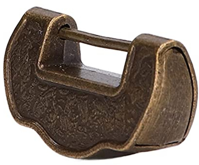 Generic Unique Retro Design Engraved Small Lock Head Charming Old Box Lock for Jewelry Box, Wine, Cabinet, Brass