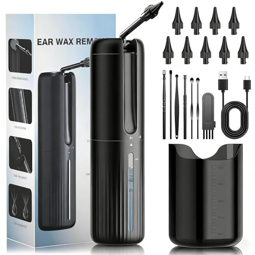 AZHE Nettoyeur Oreille Rechargeable 2000 mAh, 2 Types de Jet D'Eau