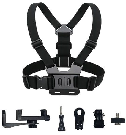 For Osmo Action 6 5 Pro 4 3 Chest Mount Harness Chesty Strap,Quick Release Chest Mount for GoPro Hero 13 12 11 10 & Insta 360 Ace Pro/Pro 2,POV Sports Action Camera Holder Adapter for Vlogging