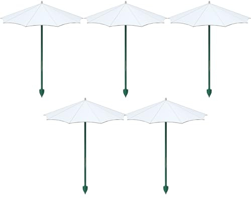 Ngbbby Ombrelli per Piante da Esterno, 5 Set Ombrelli da Giardino per Piante Fiori, Bianco, Ombrello per da 13, 39 Pollici