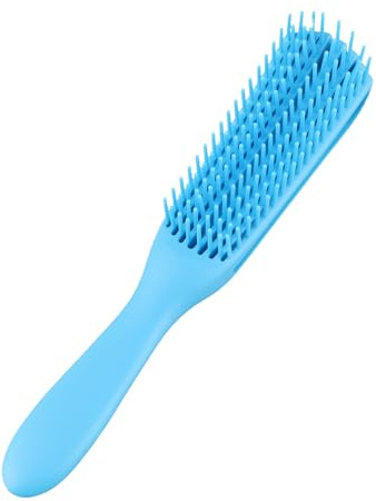 Qudinip Detanglerborste med 8 Rader Ergonomisk Lättviktsborste för Hårborste för Lockigt Hår Bärbar Plast 24,5 X 5, X 4 Cm (Blå)