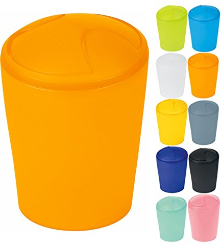 Spirella Kosmetikeimer Move Abfalleimer Schwingdeckeleimer | Kunststoff | 5 Liter |Orange