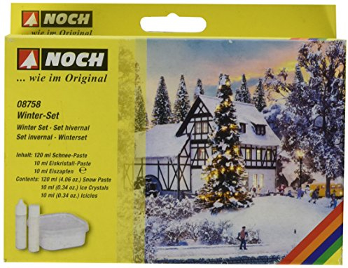 NOCH® Winter-Set, mit Schnee-Paste und Eiskristall-Paste für kreative Modellbau Winterlandschaften, passend für die Spurweiten H0, TT, N, Z