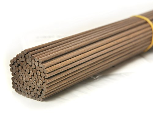 Ougual 100 pezzi Bastoni di ricambio per diffusore a fibre per profumo fragranza(25cm*3mm, Marrone)