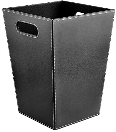 YAKOK Corbeille à Papier rectangulaire en Cuir avec poignée Petit Panier à déchets pour Cuisine Salle de Bain Bureau 34,5 x 25,6 x 19 cm