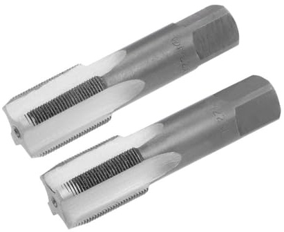 sourcing map Metric Hand Tap M22 Thread 1 Pitch 4 Straight Flutes H2 Alloy Tool Steel Bottom & Taper Screw Tap Set Tapping Tools for Repairing 1 Pair