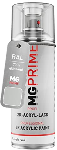 MG PRIME RAL 7035 Lichtgrau/Light grey glänzend 2K-Acryl-Lack Spraydose | Sprühdose 400 ml, schnelltrocknend
