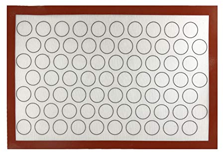 RONGJJ Backofen Backmatte aus Silikon für Macaron Keks, Backunterlage Silikonmatte Backfolie Backpapier Backzubehör, Antihaft Matte für Makronen/Brot/Pizza, 40x60cm Tischset antihaftend, White