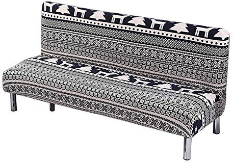 DZYP Sofabezug ohne Armlehnen, elastisch, waschbar, bedruckter Spandex, universeller Sofa-Schonbezug für Klappsofas und Sofas. (P14)