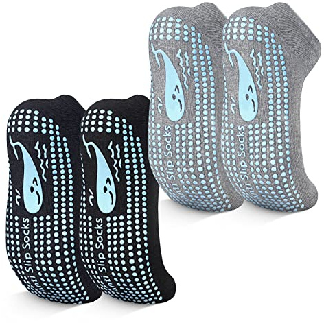 TENQUAN Adult Yoga Grip Socks, Non Slip Pilates Socks for Men Women Fitness | Anti Slip Grip Socks, Prevent Slipping, Breathable Cotton Socks, Unisex Size 3-11, Yoga, Pilates, Barre, Gym, Home, Hospital