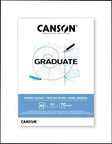 CANSON Graduate - Bloc 40 feuilles de papier calque A4-70g/m² - Transparent