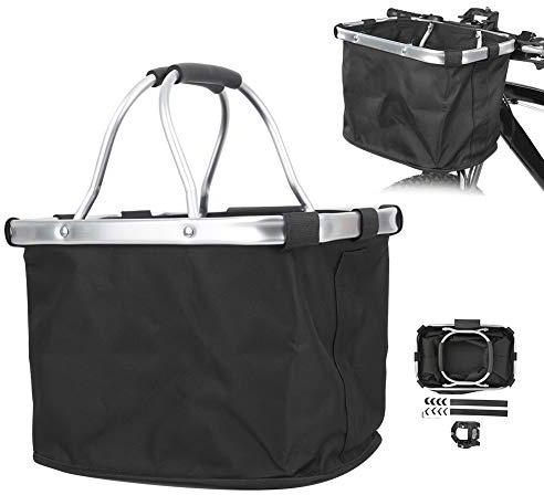 Panier de vélo Pliant à Guidon Avant à dégagement Rapide EVTSCAN, pour Chiens Chats, avec Cadre en Alliage d'aluminium, Tissu en Toile imperméable, 13 x 9 x 9 Pouces pour l'épicerie