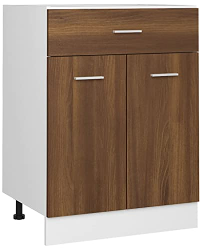 vidaXL Armario bajo de Cocina “Lyon” Madera ingeniería marrón Roble