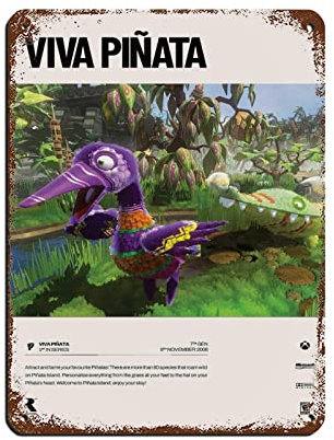 Viva Piñata (2006) Video Game Poster Retro Poster Metal Tin Sign Chic Art Retro Iron Painting Bar People Cave Cafe Family Garage Poster Wall Decoration 12x16inch(30x40cm)