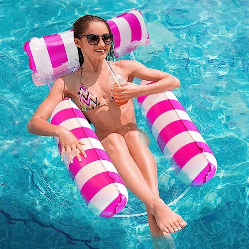 MLRYH Amaca Galleggiante per Piscina, Sedia Galleggiante per Piscina, Amaca Gonfiabile 4 in 1 (Sella, Sedia Lounge, Amaca, Drifter), Divano d'acqua, Amaca da Nuoto per Adulti e Bambini.(Rosa)