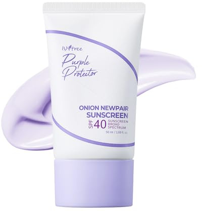 ISNTREE Onion Newpair Sunscreen 50ml, 1.69 fl.oz | SPF 40 | Korean Skincare | Hydrating Sun Protector | Evens Skin Tone | Purple Sunscreen | Broad Spectrum