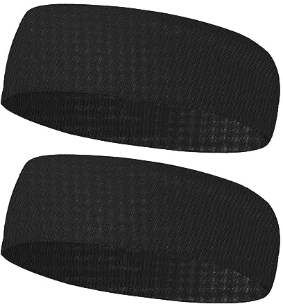 2 Stück Sport Stirnbänder Athletische Schweißbänder Elastisch Atmungsaktiv Schweißabsorbierend Für Jugendliche Jungen Mädchen Fußball Basketball Workout Laufen Übung (Schwarz)