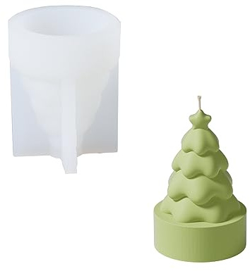 Boowan Nicole Mini Weihnachtsbaum Kerzen Formen Mit Zubehör,Kerzenformen Zum Gießen Silikon,Silikonform für Die Kerzenherstellung für DIY (LZ0598+A0262)