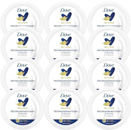 Dove Body Love Rich Nourishment Cream for Face & Body 12-Pack, 2.53 Oz Ea