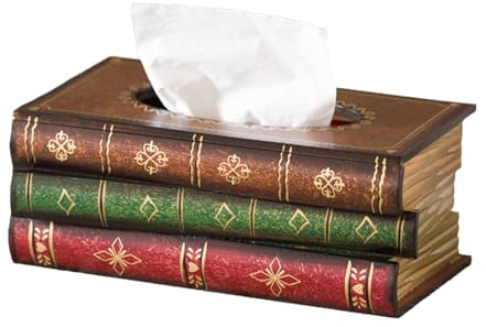 puzzlegame Antiker Buch Taschentuchbox Halter | Buchbox Taschentuchspender aus | Neuheit Eleganter antiker Serviettenhalter Taschentuchbox | Serviettenspender in Buchform für Auto, Heimdekoration