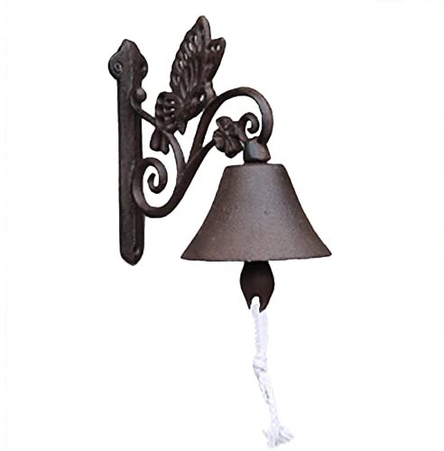Antique Ring Door Knocker Door Knocker Charming Decor Bell, Antique Wall Hanging Doorbell Outdoor Dinnerbell With Pretty Flowers Vine (Red)
