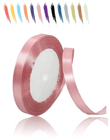 Altrosa 10mm Satinband 23 Meter, Polyesterband, verschönern Sie Ihre Bastelarbeiten und Feiern, ideal für Geschenkverpackungen, Dekorationen, Hochzeitsautoband, Bänder zum Basteln