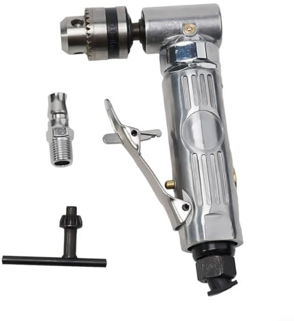 Embout de perceuse à angle droit, perceuse pneumatique coudée à angle droit, 1/4 haute vitesse coudée à 90 °, outil pneumatique, alimenté au gaz et résistant à la poussière