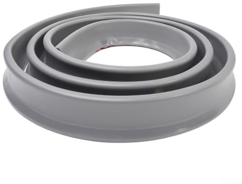Seuil de douche en silicone avec adhésif acrylique imperméable - Barrière de sol pour salle de bain, évier de cuisine (5 cm, gris, 300 cm)