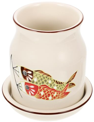 Hoement Cerámico Soporte Para Palillos y Cubiertos Con Drenaje Organizador Multifuncional Para Cucharas y Utensilios De Cocina Diseño Elegante Para Encimera Hogar